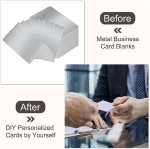 Em estoque Aço inoxidável Metal Business Card Rounded Corners Surface Wire Drawing Blank Steel Card VIP Tags DIY Laser - Product Image 3