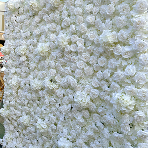 Promise Roll up <b>Flower</b> <b>Wall</b> Wedding Home Party Event Decor Backdrop Floral <b>Wall</b> Panel Silk <b>Artificial</b> White <b>Flower</b> <b>Wall</b> - Product Image 2