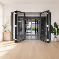 GAAS Nouvelle conception de porte patio pliante, vente en gros, balcon, portes extérieures coulissantes pliantes en aluminium à triple vitrage