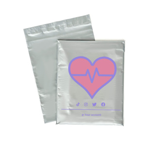 Custom Logo 10x14inches Gery/Silver Poly Mailer Ready to Ship Self Seal Plastic Shipping Bag Postage Bag With Custom Logo Print - Product Image 1