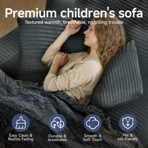 Chaise longue d'intérieur en velours côtelé rembourrée, sans armature, siège profond, <span class=keywords><strong>canapé</strong></span>-<span class=keywords><strong>lit</strong></span>, fauteuil de lecture, petits canapés confortables, <span class=keywords><strong>canapé</strong></span> nuage - Product Image 3