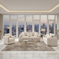 Ensemble de canapés modulaires haut de gamme en velours, canapé sectionnel carré moderne en tissu, dossier capitonné, pour appartement et hôtel, rembourré en mousse, pour salon