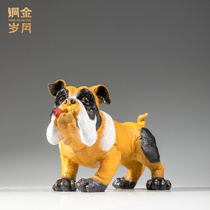 Figura de Cachorro de Perro Boxer en Latón, Adorno Metálico de Cobre, Decoración Artesanal para Sala de Estar o Escritorio, Estilo Tradicional - Product Image 2