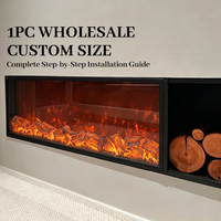 Cheminées électriques, chauffage électrique pour cheminée, insert de cheminée décoratif intelligent moderne, flamme simulée pour chauffage d'hiver à télécommande
