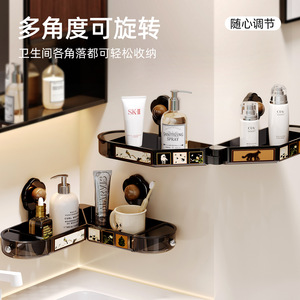 Bathroom Suction Cup Corner Shelf Oval Shape Wall Mounted Sink Storage Rack No Drilling Required Durable - Product Image 4