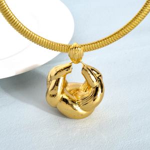 Conjuntos de Joyería de Aleación de Cobre con Baño de Oro de 14K, Diseño Africano, para Mujer, Aretes, Collar con Colgante, Alta Calidad, Geométrico, para Compromiso - Product Image 5