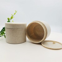Récipients cosmétiques biodégradables de blé Recyclable Tan Color 100% Pot de crème de paille 2oz 3oz 8oz 30g 50g 100g Pot de lotion