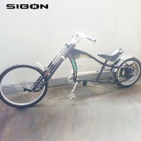 Sepeda Listrik Chopper Vintage SIBON 48v Baterai Lithium High Back 500w Penggerak Roda Belakang Rem Cakram Ban Lebar untuk Dewasa dengan Kotak Peralatan