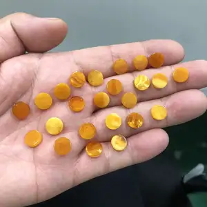 Factory custom Natural 8mm Amber Round multi-faceted angle bare stone ring gem Loose amber Gemstones for Jewelry Settings