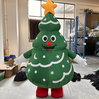 Costume de Père Noël Gonflable de Noël XL Costumes pour Hommes Tenue de Cosplay Adulte Costume de Noël Gonflable Drôle avec Arbre pour Mascotte d'Halloween
