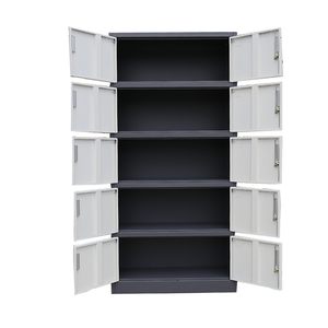 Classeur de stockage de bureau en acier à <span class=keywords><strong>5</strong></span> couches <span class=keywords><strong>Casier</strong></span> en métal à double porte Armoire à 10 <span class=keywords><strong>tiroirs</strong></span> - Product Image 4