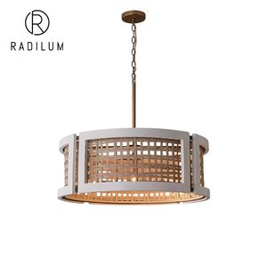 Lustre moderne en <span class=keywords><strong>laiton</strong></span>, style nordique, en bois et rotin, pour salle à manger, villa, lampe tressée design, <span class=keywords><strong>luminaire</strong></span> Navarro naturel - Product Image 1