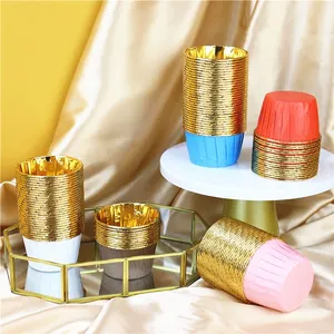 Heat Resistant Aluminum Foil Muffin Liner Bakery Baking Cup Cake Molds Tools Cupcake Cases For Wedding Party