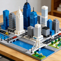Ensemble de blocs de construction en plastique personnalisés Urban Skyline DIY pour enfants, pour créer un immeuble de bureau moderne, jeu créatif, cadeau d'anniversaire