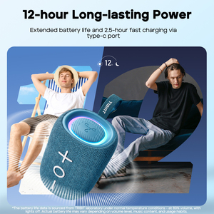 Altavoz Bluetooth Tribit Stormbox Mini <span class=keywords><strong>de</strong></span> 12 W con Sonido Envolvente <span class=keywords><strong>de</strong></span> 360° °   Sonido Envolvente, Luz LED, Resistente al Agua IPX7, Compatible con Emparejamiento TWS, con Bajos Profundos - Product Image 3