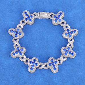 Cross-border European American Hip Hop Jewelry Cross Light Luxury High-end Zircon Men's <b>Bracelet</b> - Product Image 2
