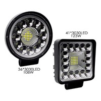 Maidser Phare de travail LED 4 pouces, 123W 108W, faisceau combiné spot et large, lampe de conduite, 12V 24V, éclairage tout-terrain pour camion, remorque, VTT