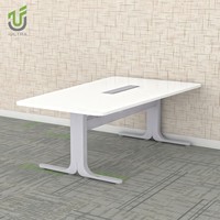 Table de conférence vidéo modulaire semi-ovale extensible IULTRA moderne pour espace de travail, en MDF écologique, idéale pour les écoles