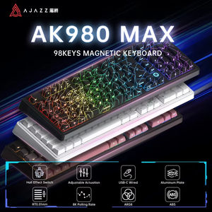 AJAZZ AK980 MAX <span class=keywords><strong>Clavier</strong></span> mécanique à interrupteur magnétique 0.01mm 8K Taux de vote Swap à chaud RGB <span class=keywords><strong>Clavier</strong></span> de jeu filaire - Product Image 2