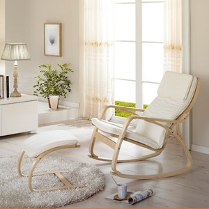 เก้าอี้พักผ่อนทรงโมเดิร์น สำหรับห้องนั่งเล่น เฟอร์นิเจอร์ไม้เนื้อแข็ง คุณภาพสูง นั่งสบาย ดีไซน์โค้งงอ - Product Image 5