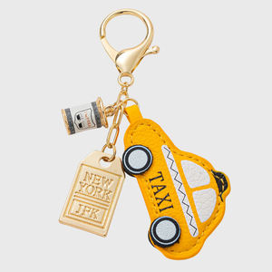 Porte-clés et breloques de sac à main en cuir double face, motif <span class=keywords><strong>taxi</strong></span> jaune de New <span class=keywords><strong>York</strong></span>, style sac fourre-tout, souvenir de <span class=keywords><strong>taxi</strong></span> de New <span class=keywords><strong>York</strong></span>, tendance JS - Product Image 2