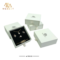 Boîte à bijoux rigide en gros Webest, emballage personnalisé pour bijoux avec ruban de tirage pour bagues, colliers et boucles d'oreilles