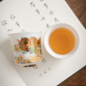 Tasses à thé Dragon et Phénix en porcelaine, service à thé Kung Fu en céramique Dehua, tasse individuelle de maître, coffret cadeau - Product Image 4