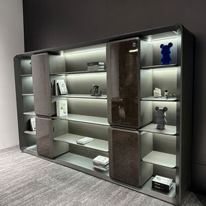 Ferrary, nuevo diseño, muebles de oficina modernos, juego de mesa ejecutiva, madera brillante, LED, alta tecnología, en forma de L, escritorio de oficina de lujo para CEO Boss - Product Image 3