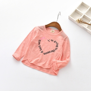 T-shirt pour enfants à manches longues, col rond, ourlet incurvé, disponible sur le marché chinois - Product Image 3