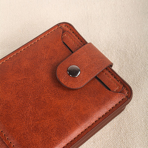 Solid Color <b>Men's</b> Short <b>Wallet</b> Large Capacity With Clasp Horizontal Style <b>For</b> Everyday Use - Product Image 4