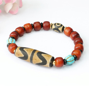Pulsera de Ágata con Cuentas del Tíbet <span class=keywords><strong>Huya</strong></span> 2026, Estilo Étnico, Venta al por Mayor de Fábrica, S3102501 - Product Image 2