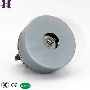 Moteur de remplacement pour aspirateur avec boîtier de ventilateur argenté, bobinages en cuivre, arbre central, supports de balais de charbon, base métallique et câblage - Product Image 3