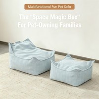 Canapé gonflable carré doux pour animaux de compagnie, durable, résistant aux rayures, avec matelas en mousse à mémoire de forme pour la maison, l'entrepôt, l'atelier et le parc