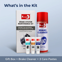 Kit d'entretien complet du système de freinage Kasder, spray nettoyant automobile, pâte lubrifiante pour véhicules, combo anti-grincement pour étriers de frein à disque