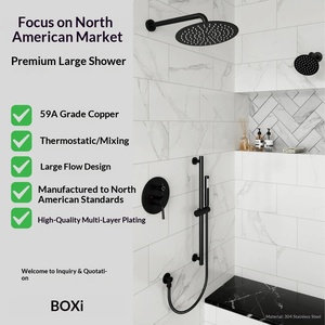 Xinxi Cross-border 10inch American Style Concealed Three-Function Dual <b>Shower</b> Head <b>System</b> Stainless Steel Matte Black Hotel BXW- - Product Image 3
