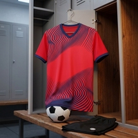 Ensemble maillot et short de football personnalisés par sublimation, respirant, anti-humidité, uniforme d'équipe, col en V, manches courtes, pour entraînement et match