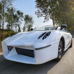 白い電気スポーツカー、ヴィンテージクラシックカー、アンティーク電気観光車、そして車 - Product Image 4