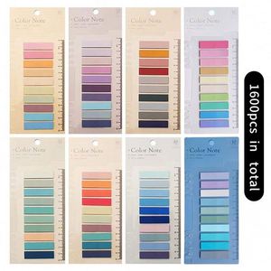 Bloc de Notas Kawaii Estético de 1600 Hojas, Adhesivos Transparentes para Índice, Marcadores, Papelería - Product Image 1
