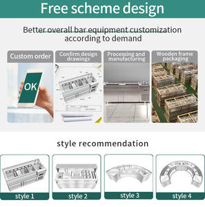 بار متنقل كهربائي من الفولاذ المقاوم للصدأ للكوكتيلات مع ثلاجة وطاولة مخصصة للمشروبات - Product Image 6