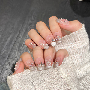 TSZS <span class=keywords><strong>Faux</strong></span> Ongles <span class=keywords><strong>d</strong></span>'<span class=keywords><strong>Été</strong></span> Papillon Coquillage Faits Main, Luxe Amande Cercueil Œil de Chat DIY, Vente en Gros <span class=keywords><strong>d</strong></span>'Ongles à Presser - Product Image 4