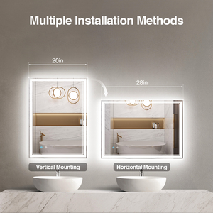 Glowing 28x36in <b>LED</b> <b>Vanity</b> Mirror Anti-Fog Dimmable Front Back Lit Over Sink with Memory ETL - Product Image 6