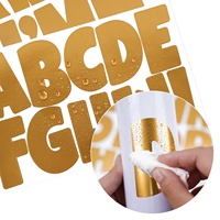 Autocollant découpé sur mesure, doré à chaud, en vinyle gaufré, étanche, pour emballage, étiquette commerciale, logo, certifié RoHS