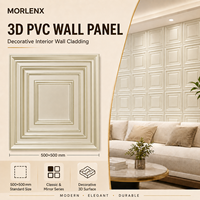 Panneau mural 3D en PVC MORLENX Or Champagne, cadre moderne en relief, revêtement décoratif ignifuge pour salle de banquet, appartement de luxe