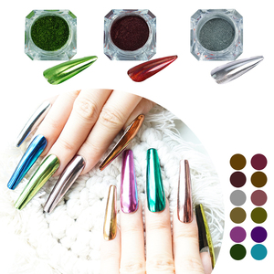 OEM Kosmetikqualität Mehrfarbiges Spiegeleffekt Glänzendes Chrom-Pailletten-Nagelpulver für Nagelkunst - Product Image 2