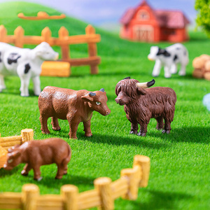 Micro Paysage Bureau Jardin Bureau Table Décor Miniature Simulé Bétail Figurines Réaliste En Plastique Vache Artisanat Ornements - Product Image 5