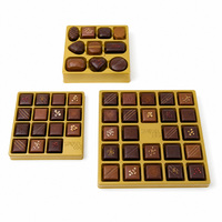 Plateau carré en PS doré thermoformé à 24 alvéoles pour boîte cadeau de grande taille, emballage de bonbons, OEM ODM