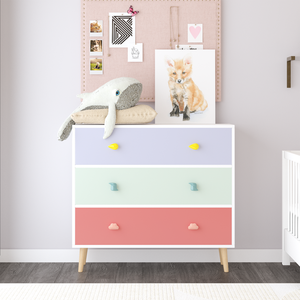 Cómoda infantil de 3 cajones para guardar ropa, para habitación de niños pequeños, guardería o dormitorio infantil - Product Image 2