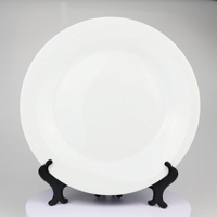Assiettes décoratives en porcelaine blanche avec logo personnalisé, rondes, plates, vierges pour sublimation, 10 pouces, assiettes en céramique pour restaurants
