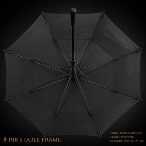 Wholesale Custom Logo <b>Large</b> Automatic Business Sunshade <b>Umbrella</b> 8K Ribs Black Rubber Straight Handle Iron Tube 120cm Golf Gifts - Product Image 3