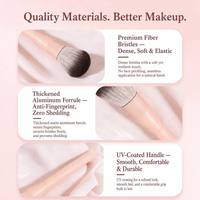Ensemble de 8 pinceaux de maquillage personnalisés avec logo, rose, synthétiques doux, pour voyage, mignons, outils cosmétiques pour le visage, pinceaux pour le fond de teint et les fards à paupières, avec étui